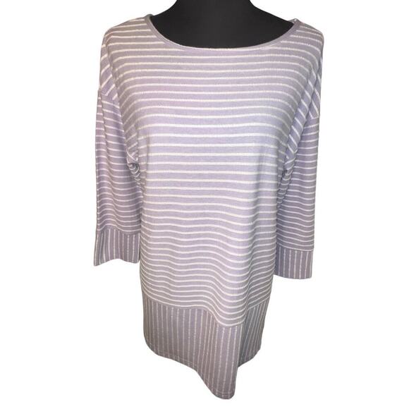 Suzanne Betro womens Small striped horizontal vertical stretch oversized sweater - Picture 1 of 8